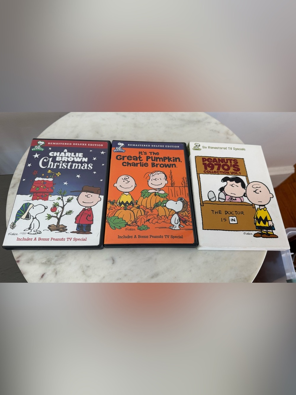 Lot of 3 Peanuts Charlie Brown DVDs the Great Pumpkin, Christmas, and 1970 Col